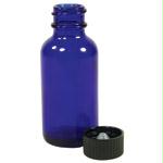 1 oz. Cobalt Blue Boston Round Bottle with Cap 6 count