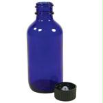 2 oz. Cobalt Blue Boston Round Bottle with Cap 6 count