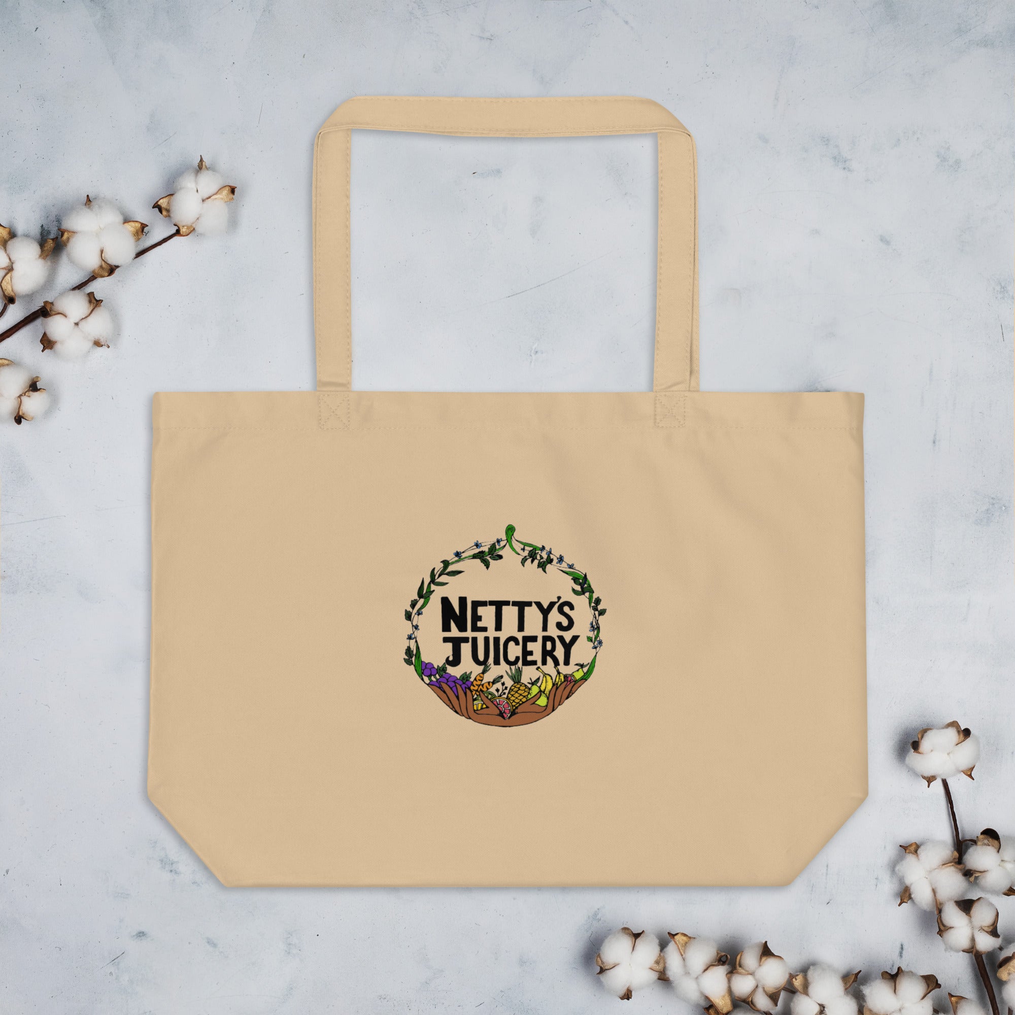 Large organic tote bag